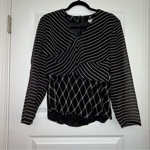 Vera Cristina Silk Sheer Blouse Top